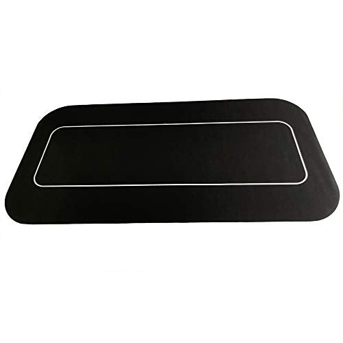 Yuanhe 70" x 35" Portable Rectangle Sure Stick Rubber Foam Poker Table Top Layout Poker Mat (Black) - color: Black