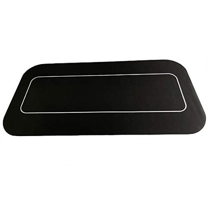 Yuanhe 70" x 35" Portable Rectangle Sure Stick Rubber Foam Poker Table Top Layout Poker Mat (Black) - color: Black