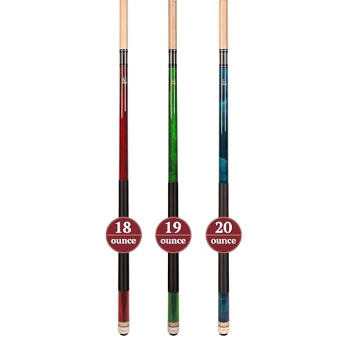 Set of Aska L2 Billiard Pool Cue Sticks, 58" Hard Rock Canadian Maple, 5/16x18 Joint, 13mm Hard Tip, Mixed Weights - style: Set of 3 Sticks