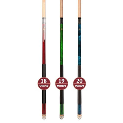 Set of Aska L2 Billiard Pool Cue Sticks, 58" Hard Rock Canadian Maple, 5/16x18 Joint, 13mm Hard Tip, Mixed Weights - style: Set of 3 Sticks