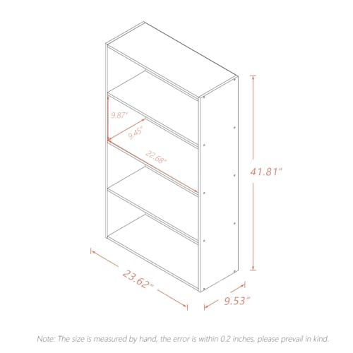 NELYE Basic Open Shelf Bookcase - 4-Tier Wooden Cube Storage Shelves Split Bookshelf, White - color: White, size: 4-Tier