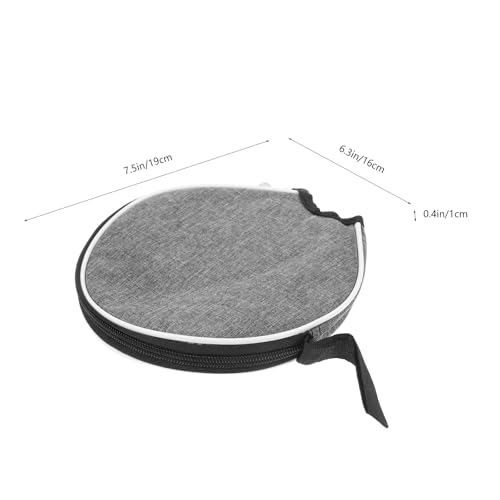 PRETYZOOM Table Tennis Paddle Case Gray Half-moon Protective Storage Bag Portable Organizer for Ping Pong Rackets and Balls
