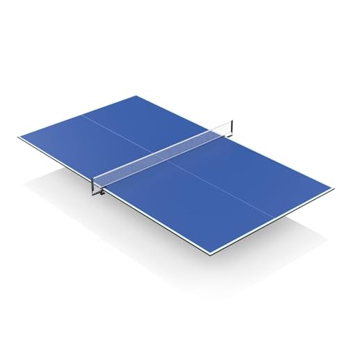 Ping Pong Table Topper for Pool Table, 8X4 FT Foldable Table Tennis Table Conversion Top with Net & Premium Foam Padding - Perfect for Family Game Rooms - color: Blue
