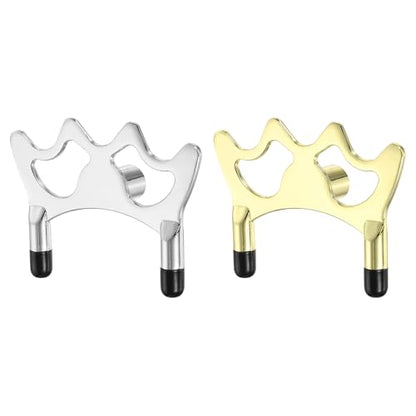 Billiard Bridge Head, Pool Cue Stick Bridge Screw-on Metal Cue Rests Billiard Accessories - color: Gold/Silver, style: Low Fork with Rubber Sleeve