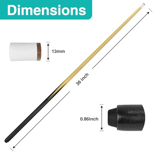 2 Piece Billiard House Cue Sticks Short Wooden Stick Pool Billiard Bridge Stick (36" 2 Piece)