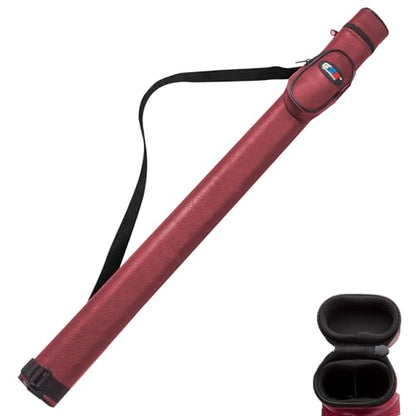 GSE Games & Sports Expert Billiard Cue Cases, 1x1 Deluxe Hard Billiard Pool Cue Stick Carrying Case, Pool Billiards Accessories (Several Colors Available) - color: Burgundy