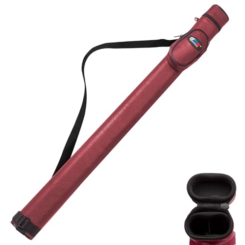 GSE Games & Sports Expert Billiard Cue Cases, 1x1 Deluxe Hard Billiard Pool Cue Stick Carrying Case, Pool Billiards Accessories (Several Colors Available) - color: Burgundy