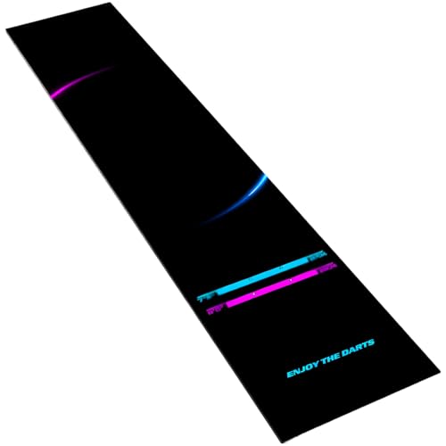 Dart Mat, 118.1 in / 300 cm Professional Dart Mat with Anti-Slip Backing, Protects Floors, Easy to Clean Polyester Fabric, Safe Distance, Arcade Style, 13.4 in / 34 cm Standing Comfort