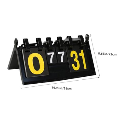 Kisangel Portable Flip Scoreboard for Sports Games PVC Tabletop Scorekeeper for Basketball Tennis Badminton Baseball Easy to Use and Clean Digit Display