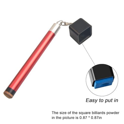 LAKE OF FIRE Pool Cue Chalk Holder – 2-in-1 Billiard Accessory with Pool Chalk Holder & Cue Tip Tool - color: Red, style: Square