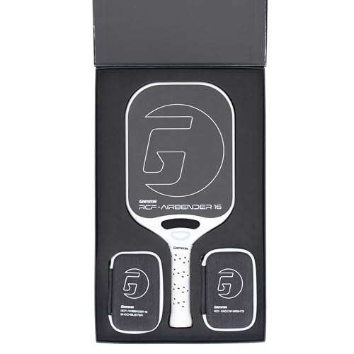 GAMMA RCF Airbender Pickleball Paddle, Raw Carbon Fiber, Customizable Handle Weight System & Aerodynamic Open Throat w/Shock Absorbing Gel Insert, 22mm & 16mm - style: 16 MM - Deluxe Box Set