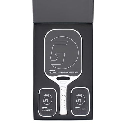 GAMMA RCF Airbender Pickleball Paddle, Raw Carbon Fiber, Customizable Handle Weight System & Aerodynamic Open Throat w/Shock Absorbing Gel Insert, 22mm & 16mm - style: 16 MM - Deluxe Box Set