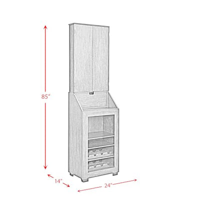 HomeStock Dartboard Cabinet with Storage - Game Room Cabinet, Wine Rack, Dart Accessories