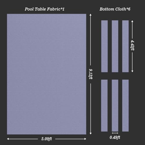 KONLLEN 9ft Pool Table Felt, 80/20 Wool Nylon Blend Billiard Table Cloth with Pre-Cut Strips, Professional Replacement Felt for Home & League Play - color: 002-Grey