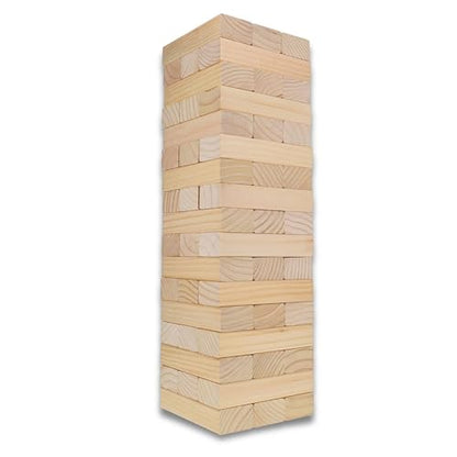 WE Games Giant Wooden Tumbling Tower Game – 29 inches Tall (2.42 feet), 51 Total Blocks, Wooden Blocks Stacking Game, Carry Tote, Perfect Outdoor Games for Adults and Family, Backyard Gatherings