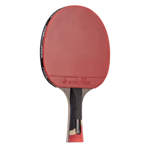 STIGA Raptor Performance Ping Pong Paddle - 7-ply Carbon Fiber Blade - 2mm Premiere Sponge for a Larger Sweet Spot - Flared Handle for Increased Control - Performance Table Tennis Racket