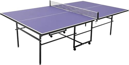 Portable Collapsible Table Tennis Table Set – 8FT/9FT Indoor/Outdoor Ping Pong Table, Quick Assembly, Net, 2 Paddles, 3 Balls, Single Player Playback – Great for Family Recreation & Gifts