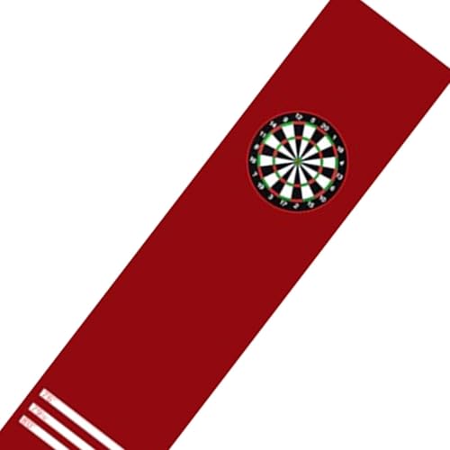 Dart Carpet Dart Mat, Heavy Duty with Throwing Distance Line Flooring Protector Kids Adults(Red)