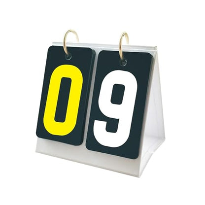 Sports Scoreboard 2 Digit Flip Number Portable Tabletop Scorekeeper PVC Material Water Resistant Suitable for Basketball Football Soccer Table Tennis