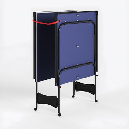 Zevemomo Table Tennis Table, Foldable Ping Pong Tables w/ 2 Paddles 3 Balls - color: Blue