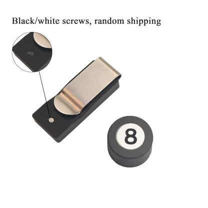 LAKE OF FIRE Chalk Holder Pool Billiards, Pool Cue Chalk Holder with Magnetic Belt Clip Snooker Billiard Accessories - color: Black, style: Round