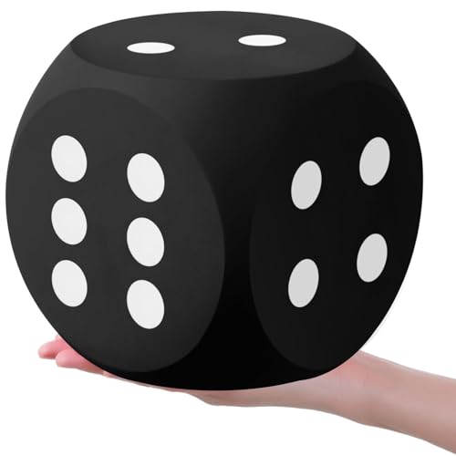Shappy 7 Inches Foam Dice Fun Filled Large Educational Toy Kawaii Giant Dice Decorative EVA Foam Jumbo Cube Big Square Building Blocks for Game Nights Learning Sessions(Black) - color: Black