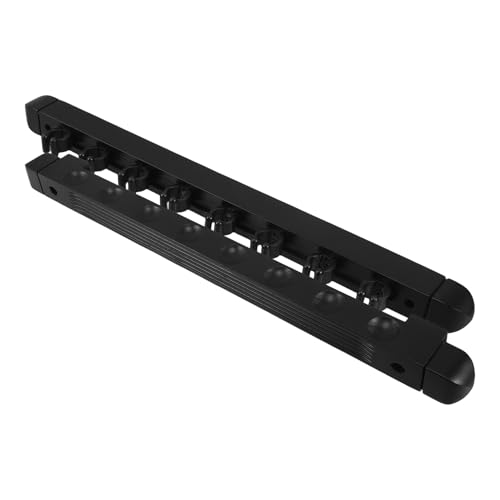 Cabilock Wood Billiard Cue Rack 8-hole Solid Wood Wall-mounted Pool Cue Holder with Bridge Stick Organizer for Home and Game Room