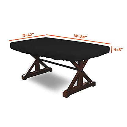Covers & all Poker Table Cover 12 Oz Waterproof - 100% Weather Resistant Outdoor Game Table Cover with Elastic at 4 Sides (84" W x 42" D x 8" H Inches, Black)
