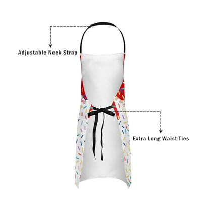 Manfei Baseball Ice Cream Kids Kitchen Apron - color: Red