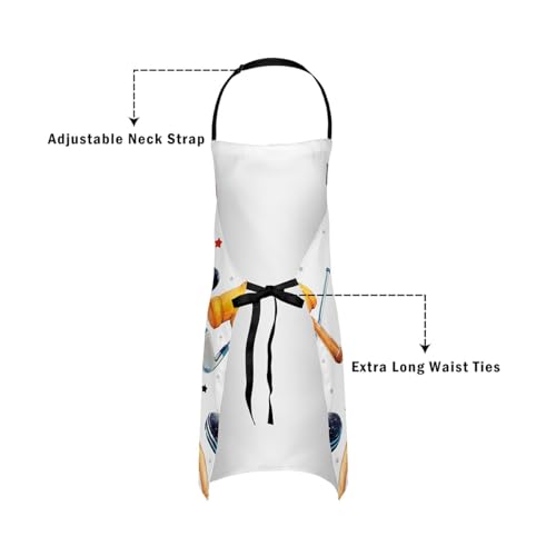 Manfei Ball Sports Kids Kitchen Apron - color: Red White Yellow