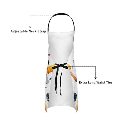 Manfei Ball Sports Kids Kitchen Apron - color: Red White Yellow