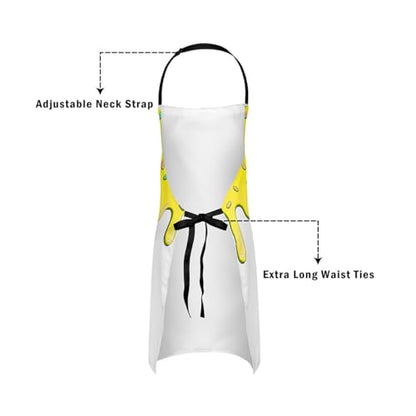 Castle Fairy Ice Cream Drip Baseball Kids Kitchen Apron - color: White Yellow