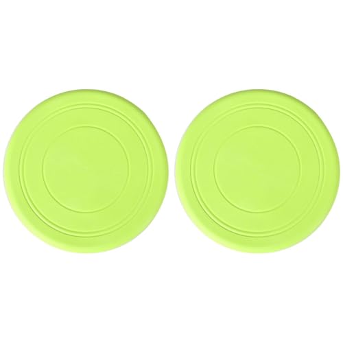 2 Pack of Kids Flying Discs for Interactive Games in Gardens and Parks - color: Green