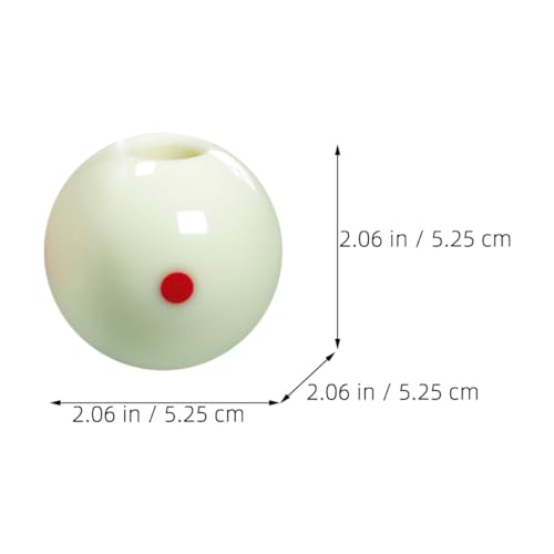 KOMBIUDA Billiard Practice Cue Ball with Dots 16mm Inner Hole for Small Tip Shaft, Professional Pool Training Ball for Accurate Stroke and Aiming in Snooker and Pool Games