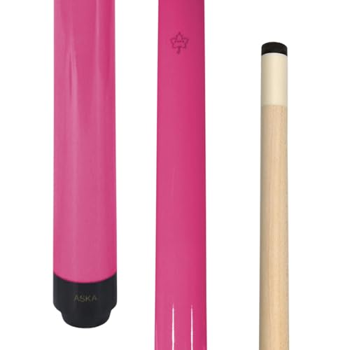 ASKA Short Kids Cue LCS, Canadian Hard Rock Maple Billiard Pool Cue Stick - color: Pink 52-Inches, SWP52P