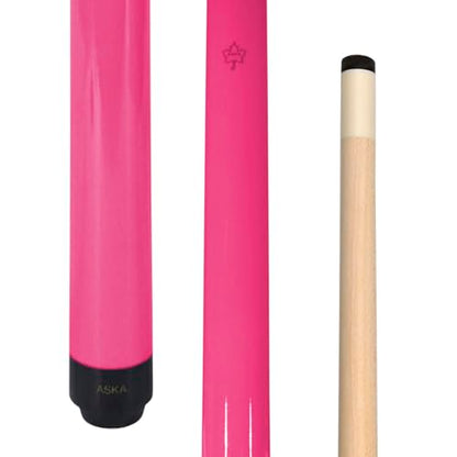 ASKA Short Kids Cue LCS, Canadian Hard Rock Maple Billiard Pool Cue Stick - color: Pink 52-Inches, SWP52P
