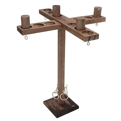 Table Top Hook and Game, Wooden Hooks Fast Paced Interactive Game for Party with Strings and Loops, for Backyard, Beach, Vacation