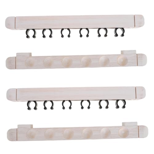 POPETPOP 2pairs Wall Mounted Billiard Cue Holder Rack Solid Wood Pool Stick Storage Slots Design for Home and Use Stylish Cue Rest Organizer for Billiard Room Decor