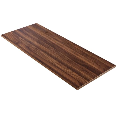 Kaboon Universal Tabletop 55"x20", Solid One-Piece Melamine Table Top, Double Desk L-Desk DIY, Home and Office, Dark Walnut - color: Dark Walnut, size: 55x20