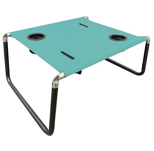 Neso Beach Table - Lightweight, Portable and Foldable Table for Beach, Camping and Outdoor Adventures - Stable Surface - with Cup Holder for Drinks and Phone Pockets - Seafoam - color: Seafoam