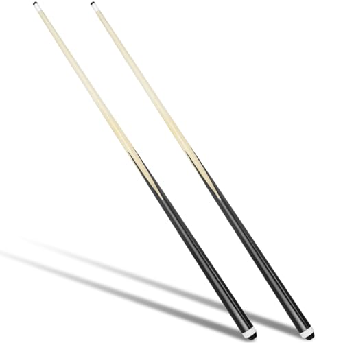 37 Inch Pool Cue 2 Pieces Stick Billairds Cue Stick with 13mm Fiber Leather tip Pool Stick Lightweight Design with Non-Slip Grip