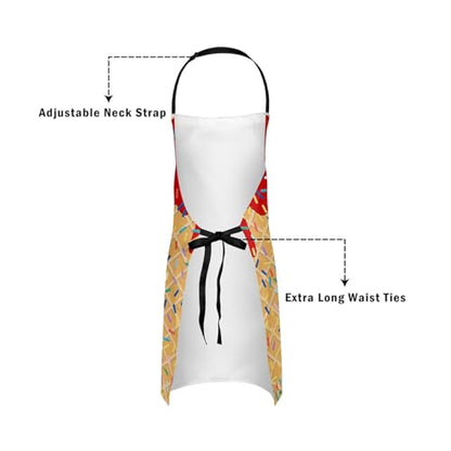 Manfei Baseball Ice Cream Kids Kitchen Apron - color: Bright Red