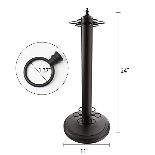 GSE Games & Sports Expert Stand-Style Metal Billiard Pool Cue Rack, Holds 6 Pool Cue Sticks (Several Colors Available) - color: Matte Black