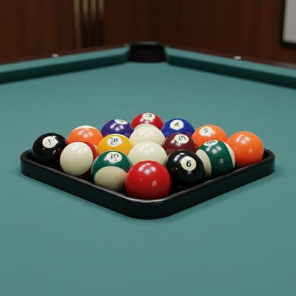 Heavy Resin Pool Ball Rack, Standard 15-Ball Triangle for Billiard Tables, Black
