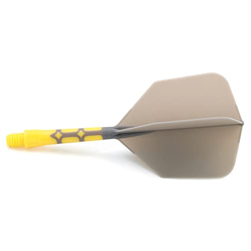 CUESOUL ROST T19 Integrated Dart Shaft and Flights Big Wing Shape Grey 28mm-Say Goodbye to Falling Dart Flight - color: with Yellow Shaft