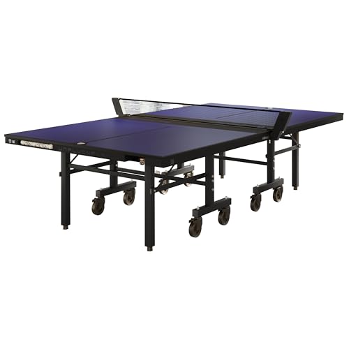 Killerspin MyT Max - Ping Pong Table, Foldable Table for Table Tennis, Portable Ping Pong Table Set with Built-in Paddle and Ball Storage, 25mm - color: Deep Blue, size: 415Max