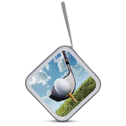 Golf Club CD Case Holder 40 Capacity DVD Case Wallet Portable Hard Plastic Disc Cases Storage Binder Large Storage Disc Wallet Bag with Zippers for Car Home Office Travel