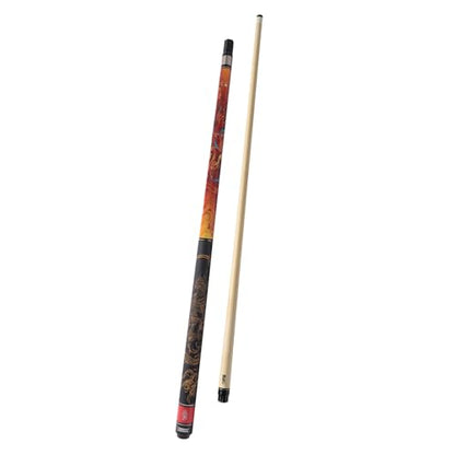 CUESOUL 19oz Pool Cue with Black case,13mm Tip,58inches Mythological Symbols Pattern 4 Styles - color: Rosefinch
