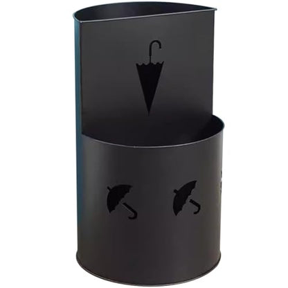 Modern and Simple Cylindrical Umbrella Stand Indoor Holder - Hotel Creative Hollow Partition Bin, Cane Storage Rack - color: Black