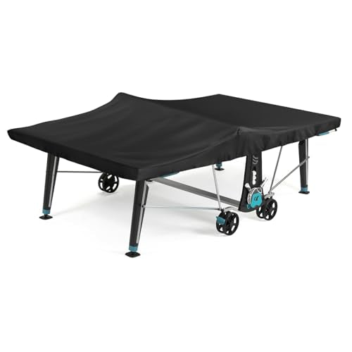 Saking Ping Pong Table Cover Waterproof, 600D Heavy-Duty Table Tennis Cover Waterproof for Outdoor & Indoor All-Weather Protection, 111"L x 61"W x 8"H, Black
